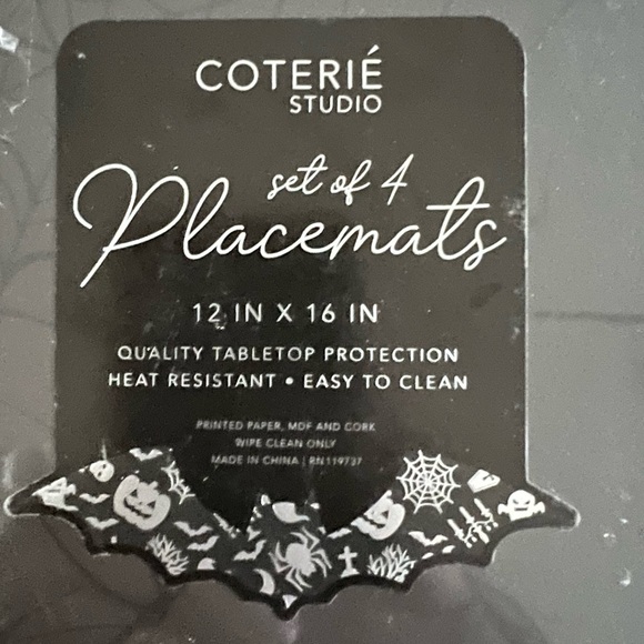 Coterié Studio 4pc Set Heat Resistant Cork Backed Placemats 16"x12" - Picture 3 of 6